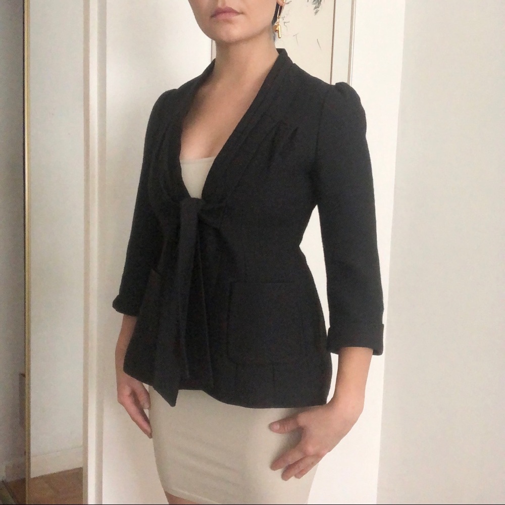 Ted Baker Black Front Tie Blazer w/ Pockets